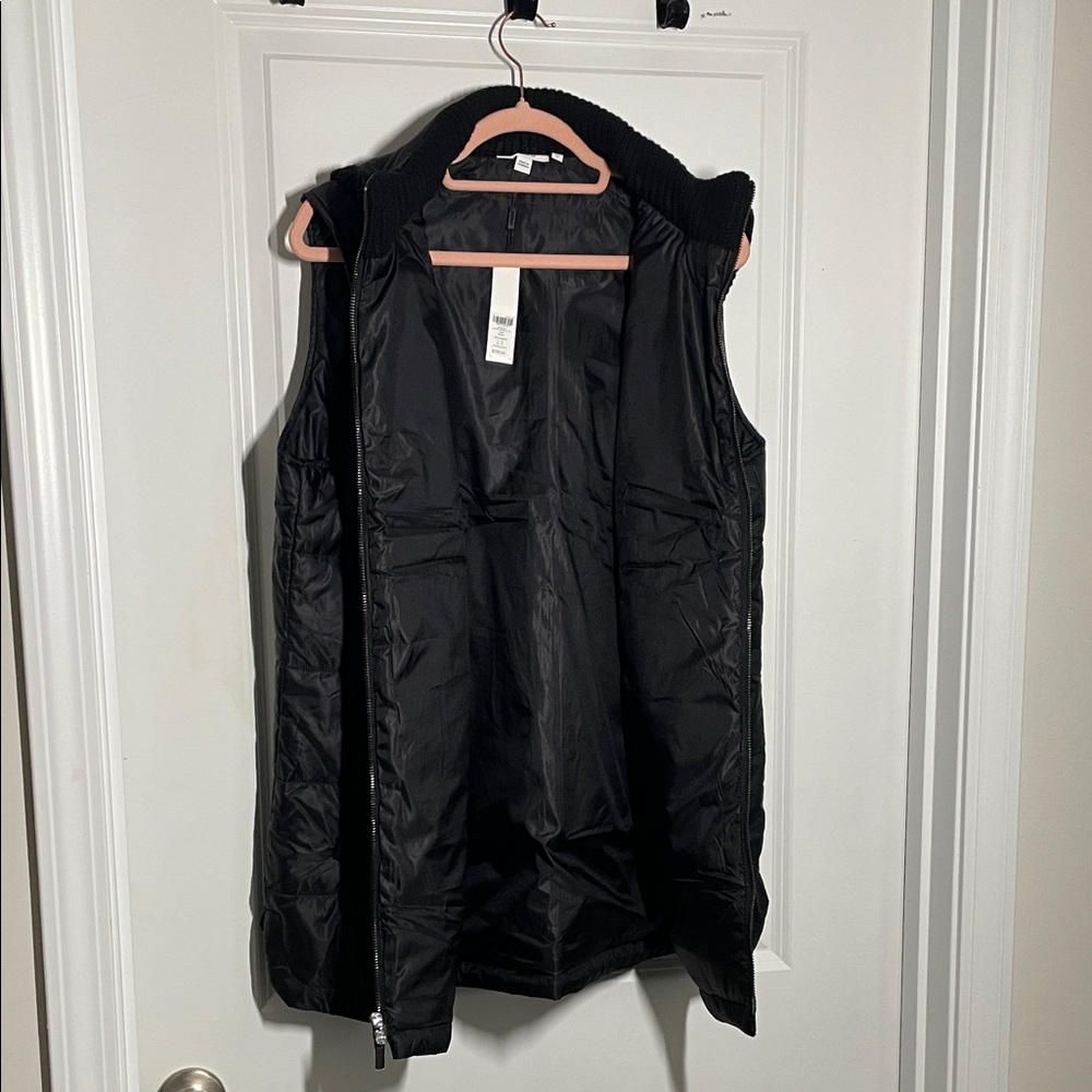 Chico's Black Women's Quilted Vest w Hood